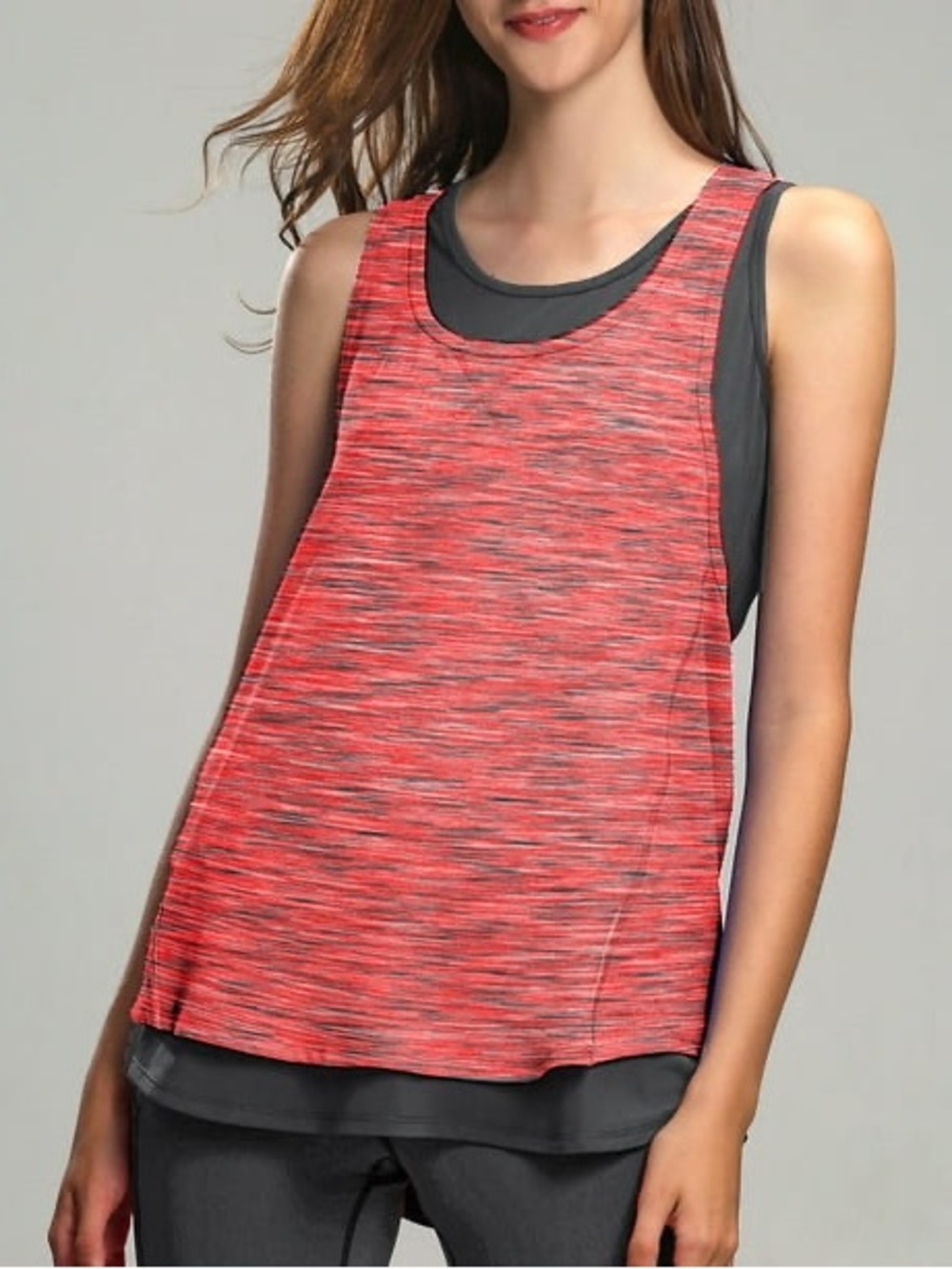 Tangerine Double Layer Activewear Tank Top size L
